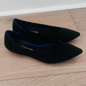 Rothy’s The Point Flat Womens 10 Point Toe Black Shoe Slip On Comfort Ballet New